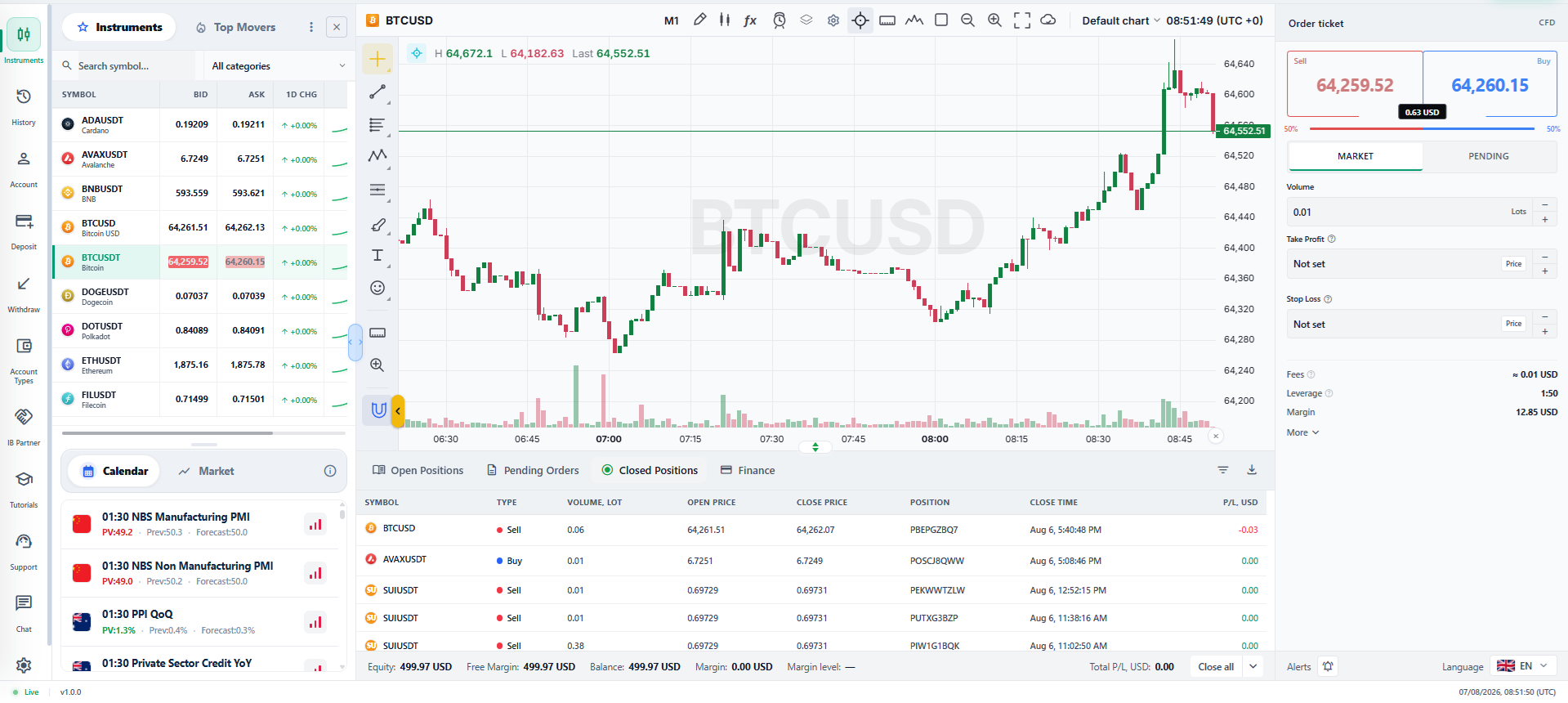 Webstriva CFD Trading product sample